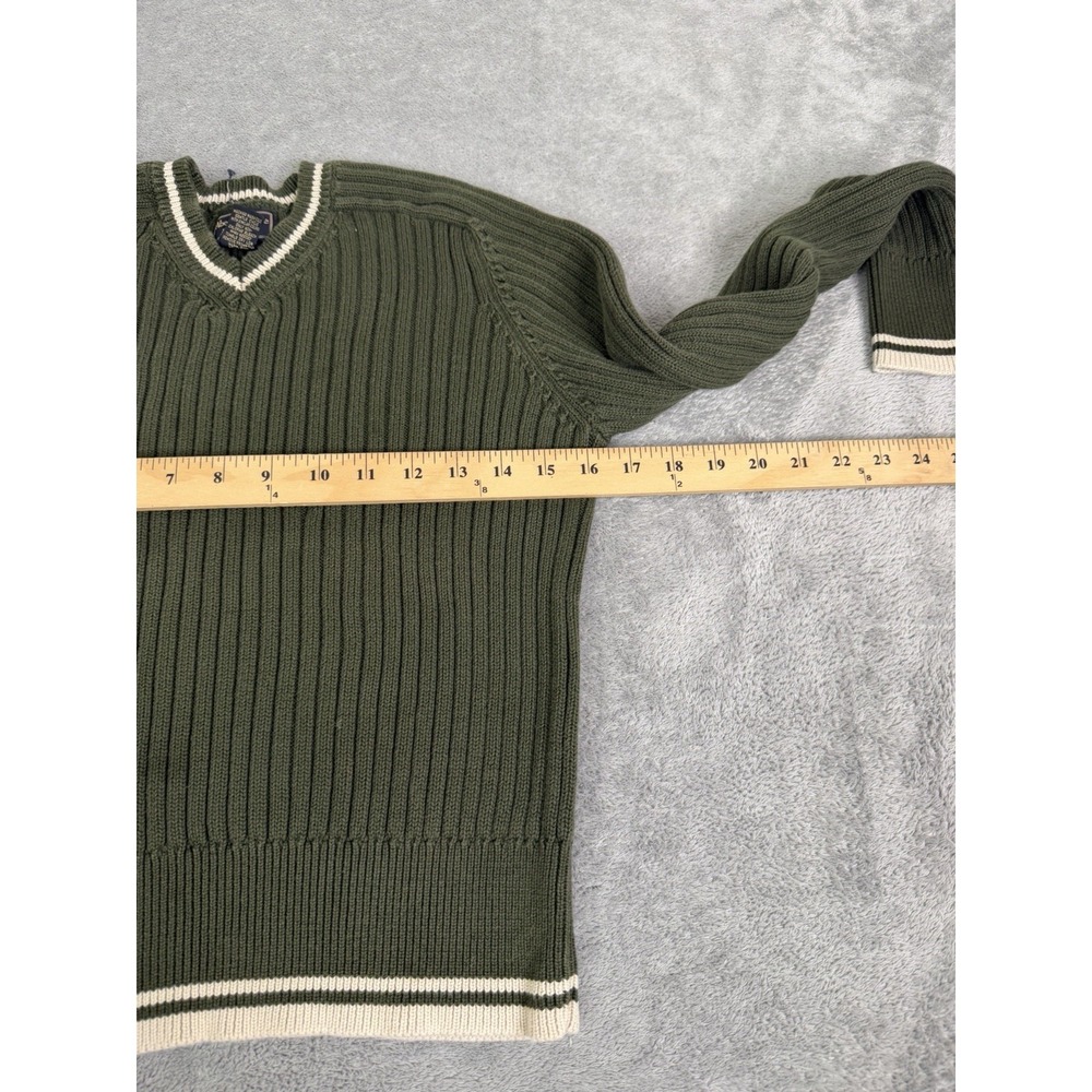 Vintage Y2K Abercrombie & Fitch V-Neck Sweater Women's Size Large Green Cropped - Picture 6 of 8